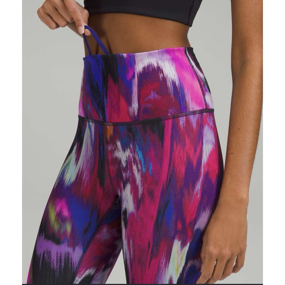 Lululemon Wunder Train HR Tight 28" Size 6 Digital Oasis Pink Multi DICR Everlux